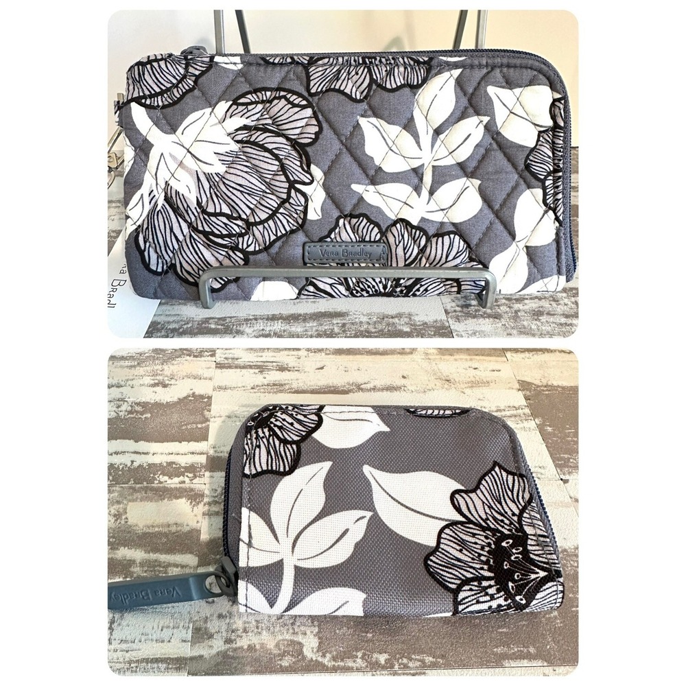 Vera Bradley Tech Wristlet RFID Protection & Zip Around Wallet Set Gray ‎ *READ*